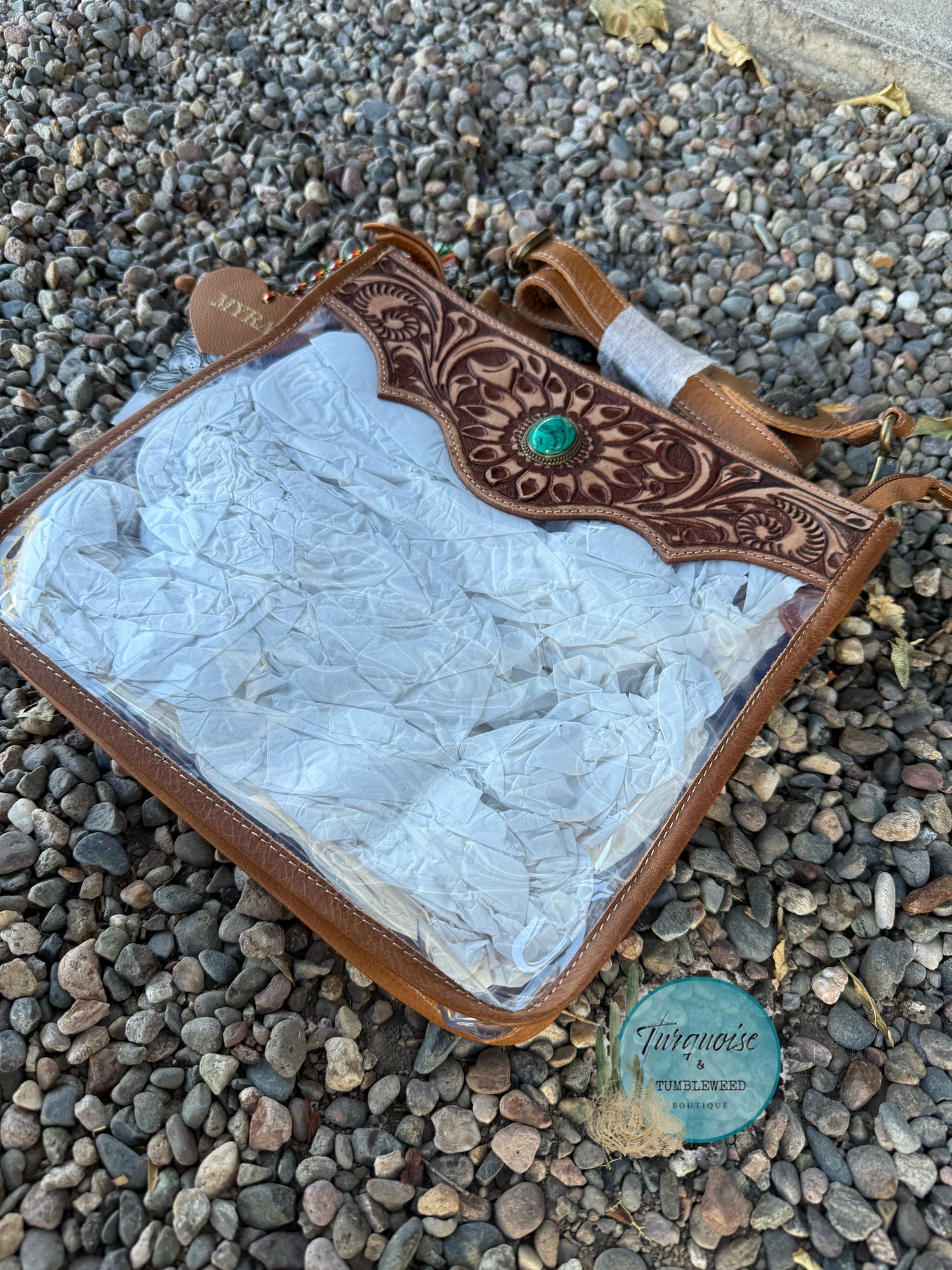 Clear Leathered Event Bag