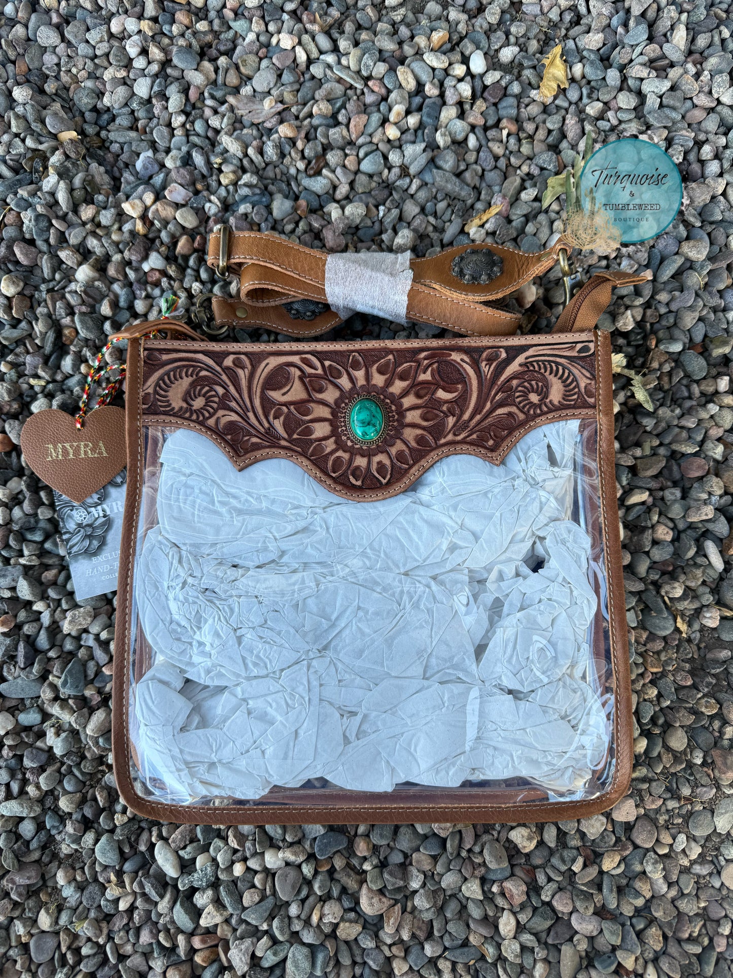 Clear Leathered Event Bag